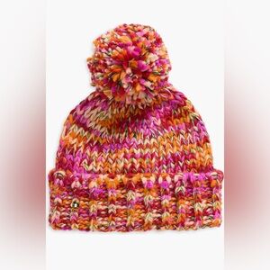 Kate Spade Space Dye Pompom Beanie in Marker Pink Multi